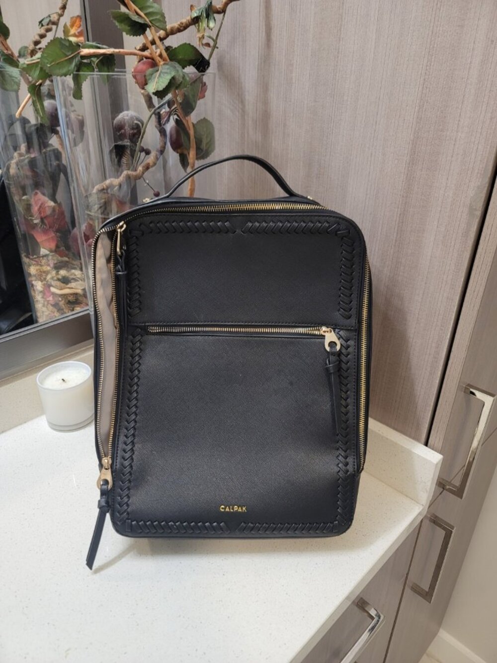 CALPAK Kaya 15 inch Laptop Backpack in Gunmetal Black